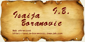 Isaija Boranović vizit kartica